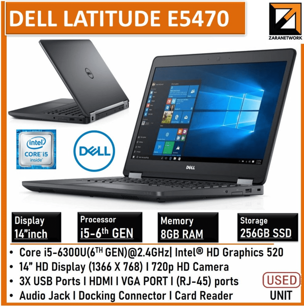 DELL LATITUDE E5470 CORE i5-6TH GEN 14inch Display 8GB RAM/256GB