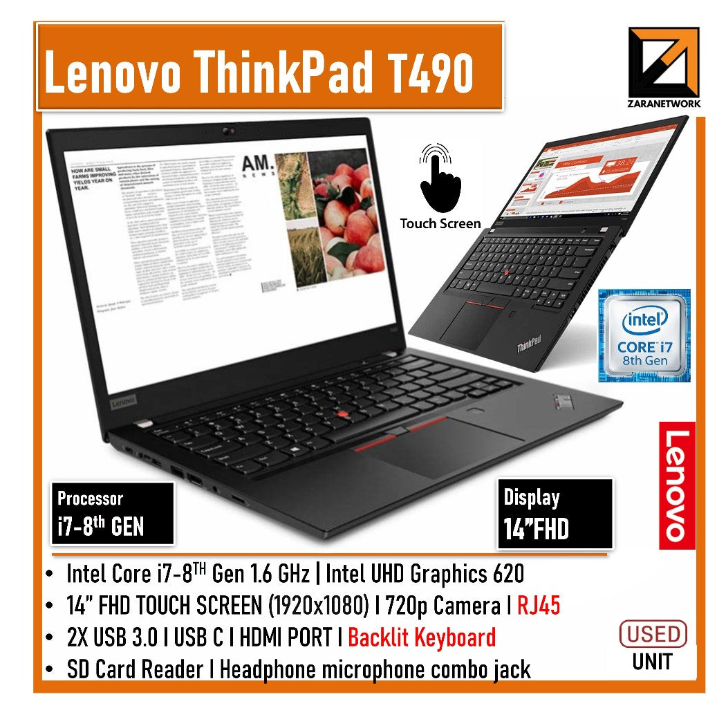 7th Gen Lenovo T490 I7 32gb LENOVO THINKPAD T490/T490s I5/ I7-8TH