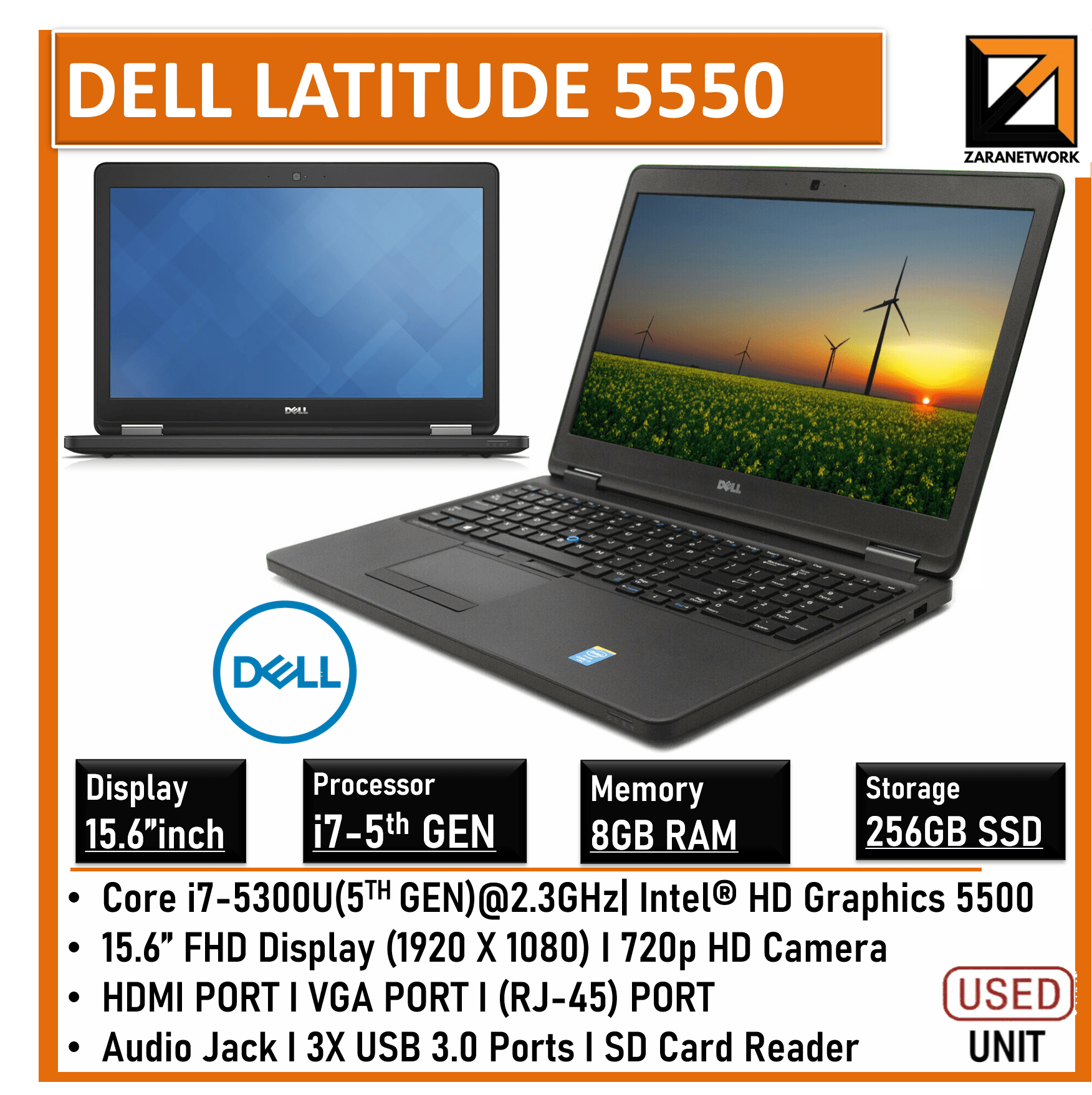 DELL LATITUDE 5550 I7 5th GEN 8GB RAM 256GB SSD Zaranet my dell-latitude-5550-i7-5th-gen-8gb-ram-256gb-ssd-zaranet-my