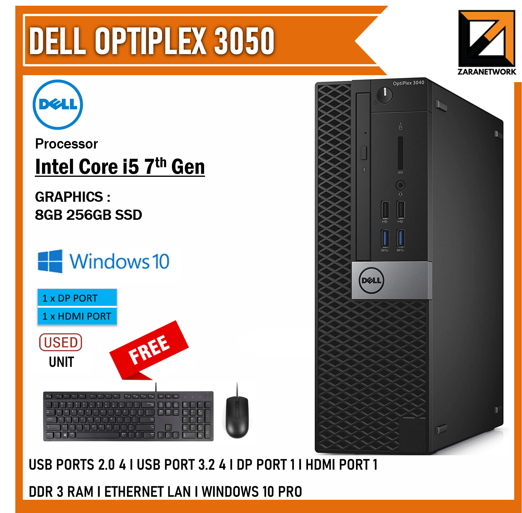 DELL OptiPlex 3050 i5-6500T 8 GB 10P 256 GB SSD Klasa A Dysk Twardy DELL OptiPlex 3050 i5-6500T 8 GB 10P 256 GB SSD Klasa A Dysk Twardy