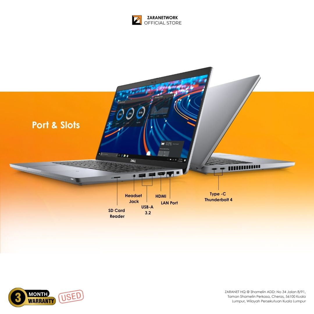 (1 YEAR WARRANTY T&C) Dell Latitude 5420 14"inch Core i7-11th GEN Business & Student Laptop WIN 11