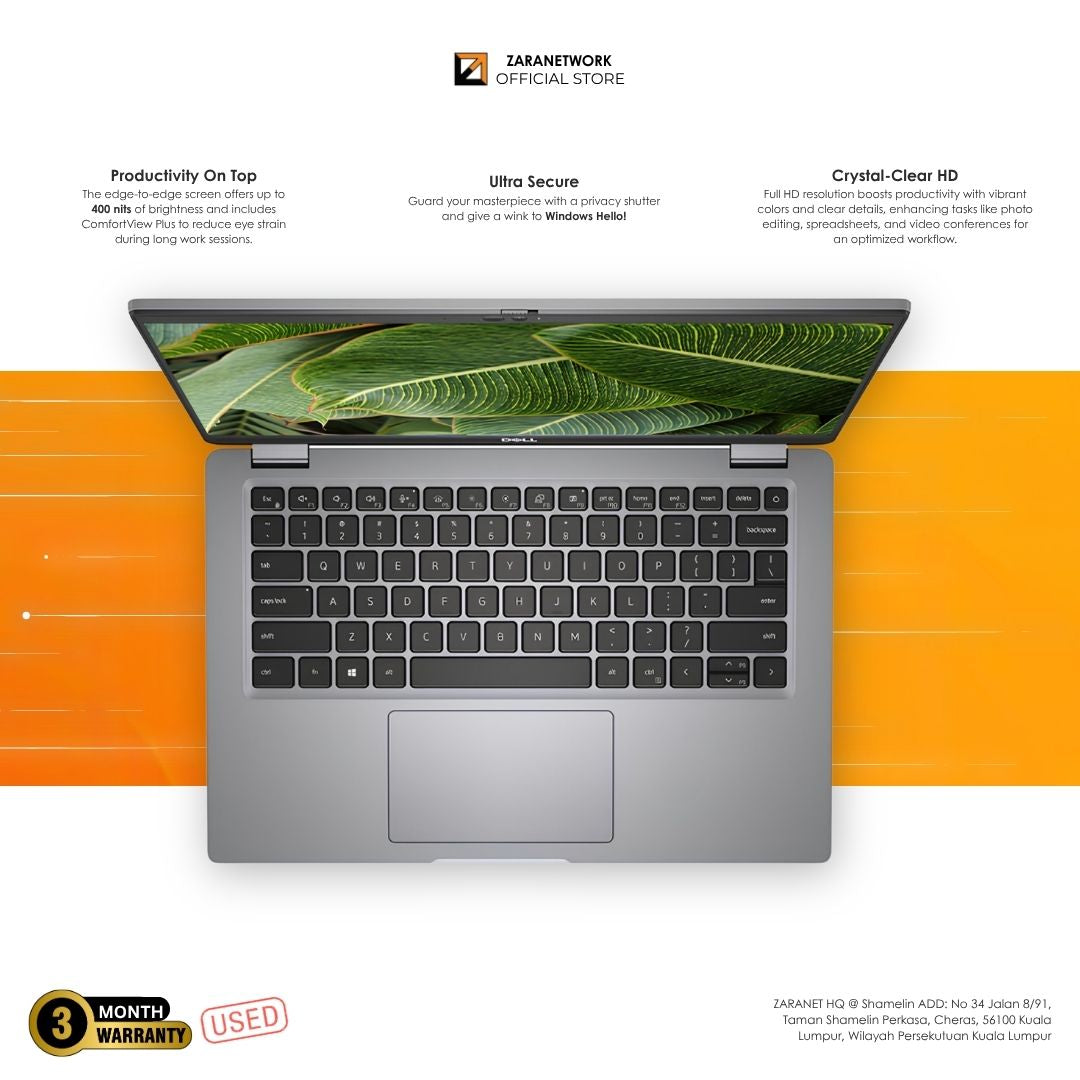 (1 YEAR WARRANTY T&C) Dell Latitude 5420 14"inch Core i7-11th GEN Business & Student Laptop WIN 11