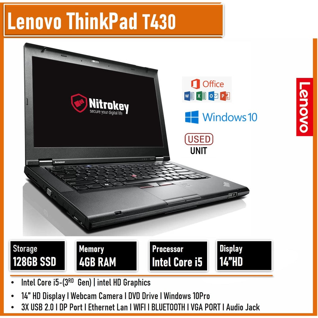LENOVO THINKPAD T430 INTEL CORE i5 14HD SCREEN DISPLAY