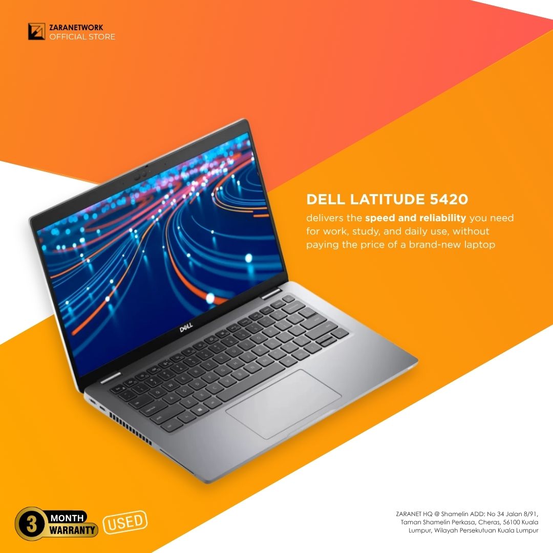 (1 YEAR WARRANTY T&C) Dell Latitude 5420 14"inch Core i7-11th GEN Business & Student Laptop WIN 11