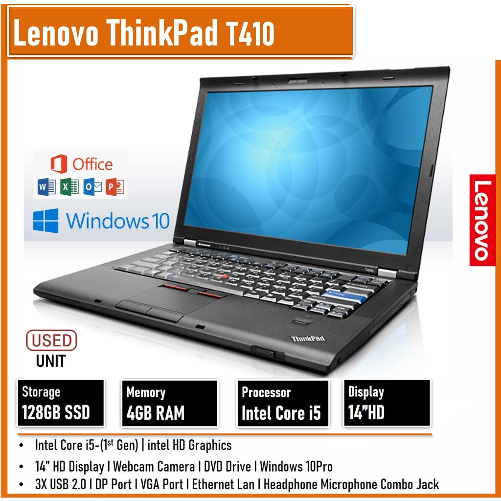 LENOVO THINKPAD T410 INTEL CORE i5 14''HD SCREEN DISPLAY