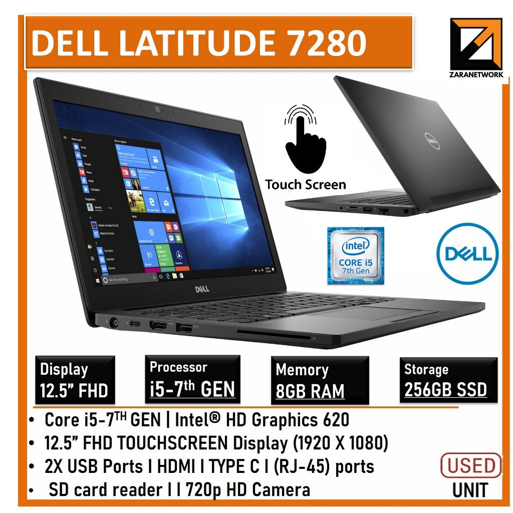 DELL LATITUDE 7280 CORE i5-7TH GEN WINDOWS 1O