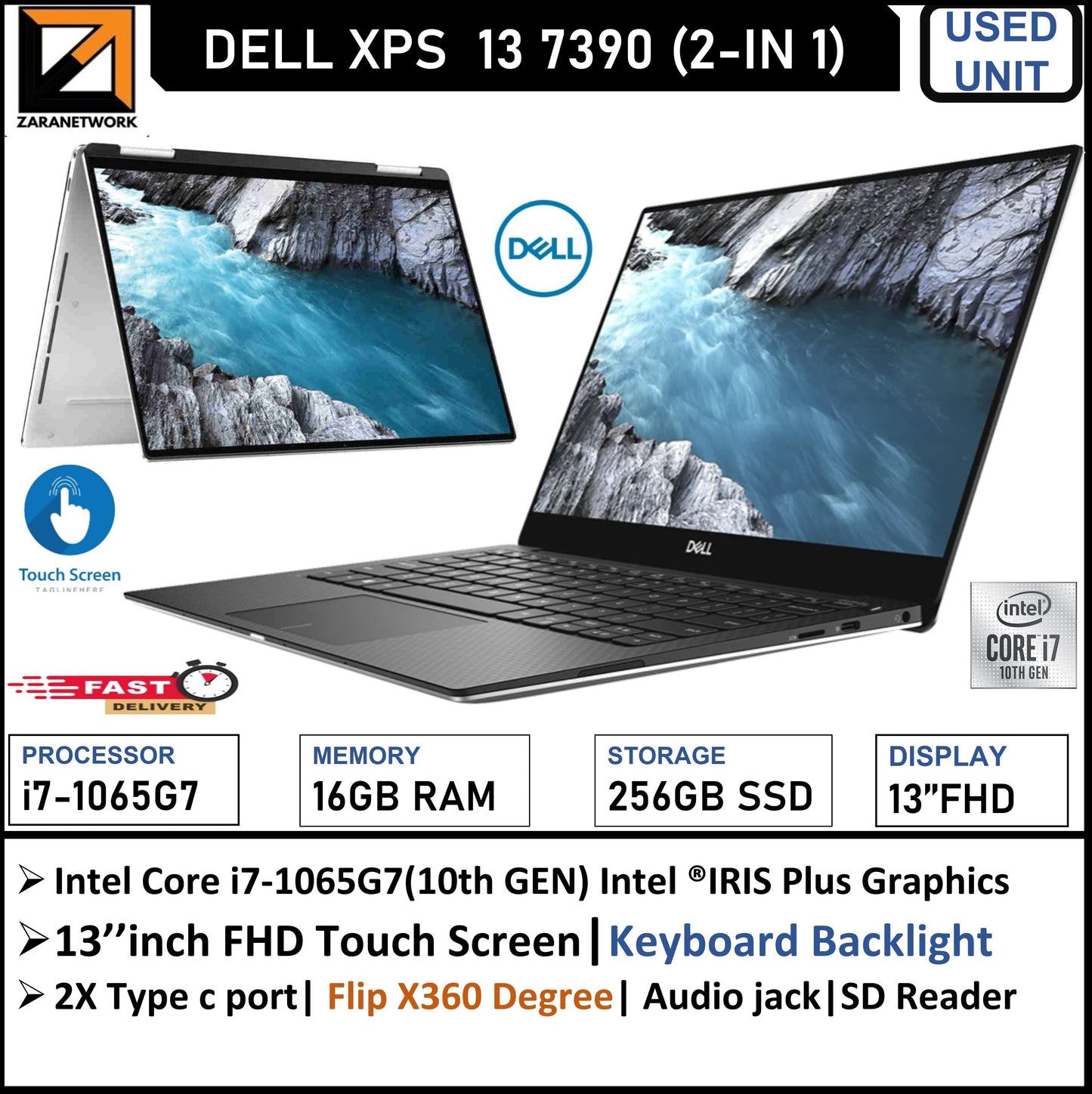 DELL XPS 13 7390 (2-IN 1) i7-1065G7 (10TH GEN)