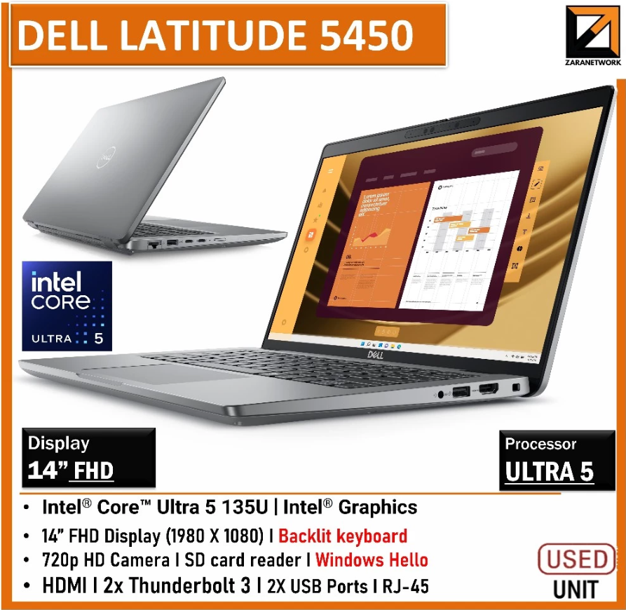 DELL Latitude 5450 (1 YEAR WARRANTY T&C ) Intel Core Ultra 5 16GB RAM Win 11 PRO