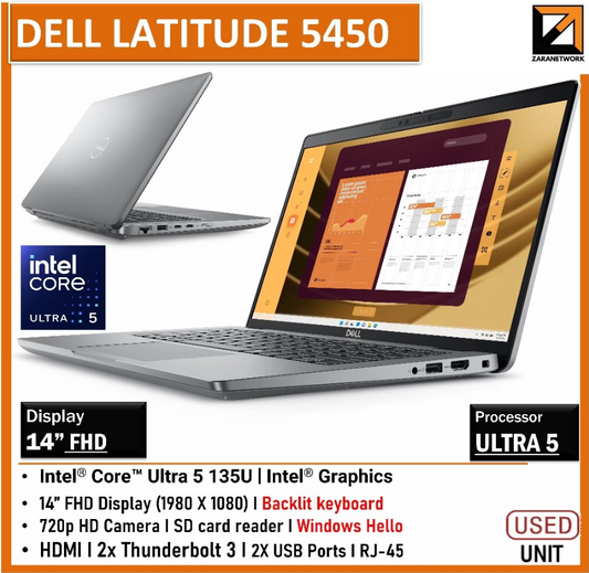 DELL Latitude 5450 (1 YEAR WARRANTY T&C ) Intel Core Ultra 5 16GB RAM Win 11 PRO