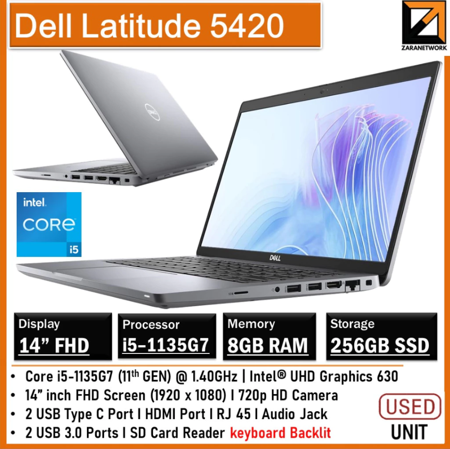 DELL Latitude 5420 (1 YEAR WARRANTY T&C ) Intel Core i5-1135G7 | UPTO 16GB RAM | Win 11 PRO