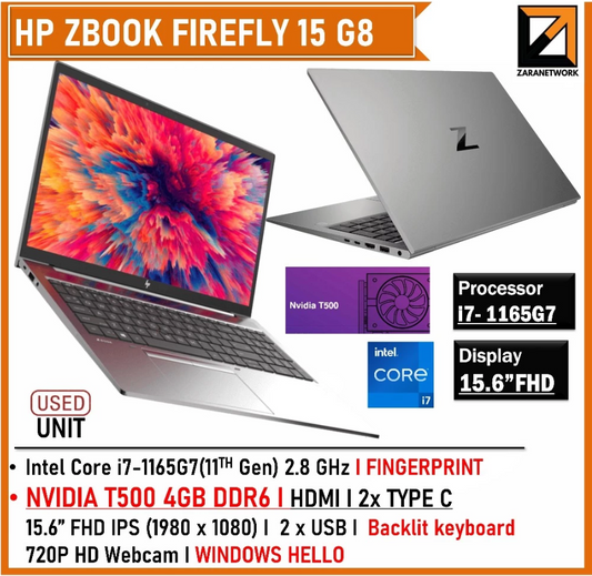 HP ZBOOK FIREFLY 15 G8 (1 YEAR WARRANTY T&C) CORE i7-11th GEN 15.6" FHD IPS UPTO 32GB WIN 11 PRO