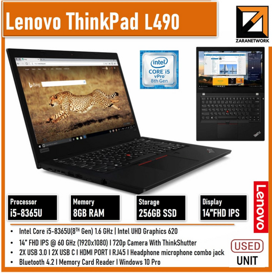 LENOVO THINKPAD L490 CORE i5-8365U 14FHD SCREEN DISPLAY
