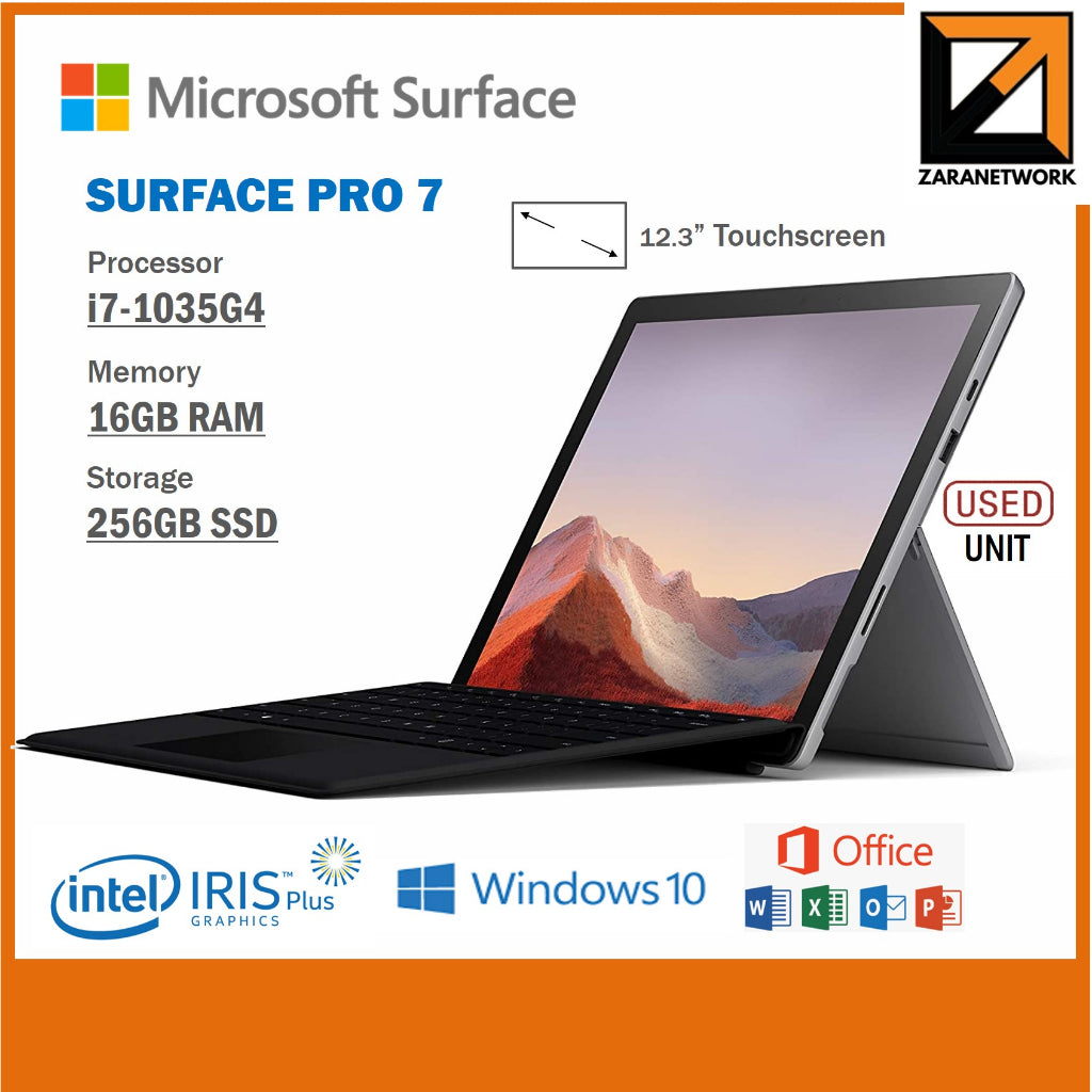 MICROSOFT SURFACE PRO 7 CORE i7-10th GEN 12.3''TOUCHSCREEN