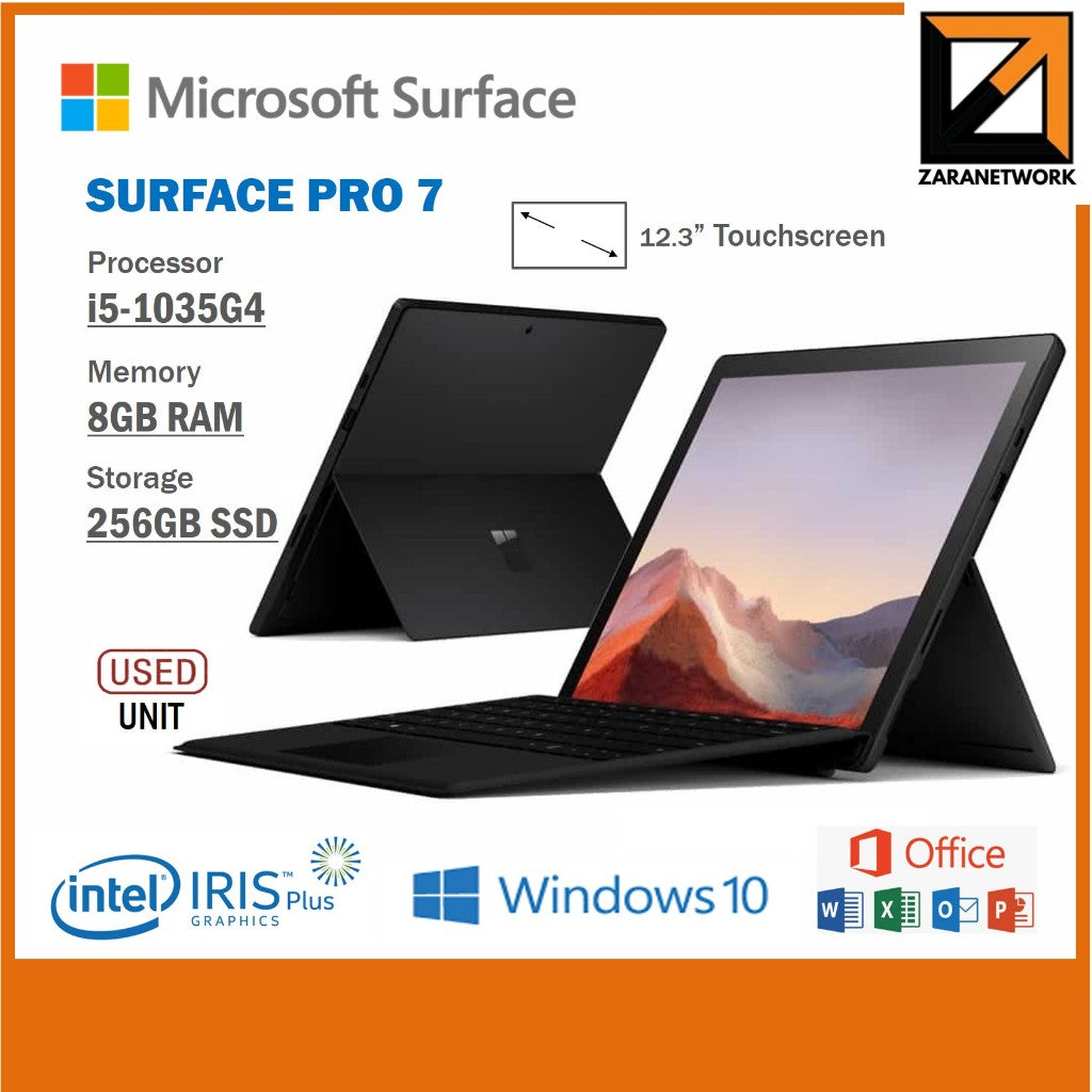 MICROSOFT SURFACE PRO 7 CORE i7-10th GEN 12.3''TOUCHSCREEN