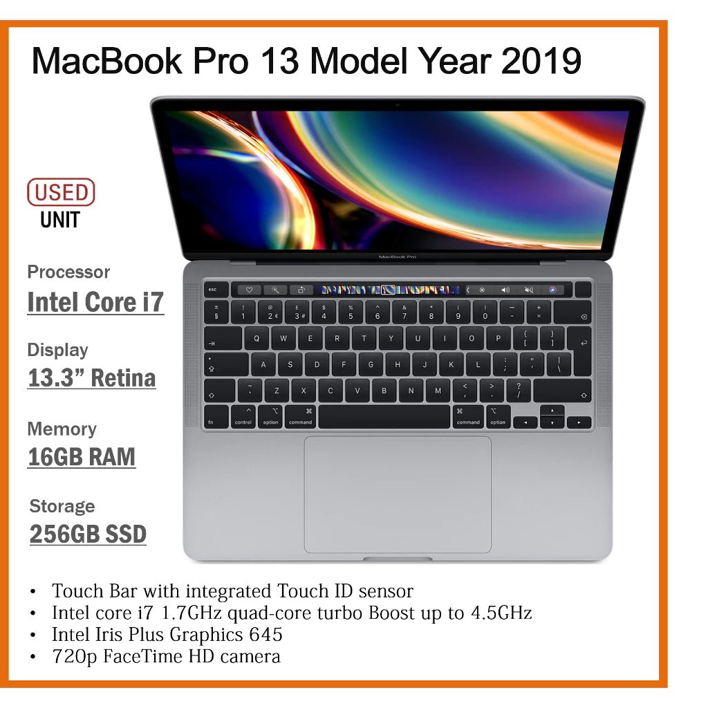 APPLE MACBOOK PRO 15/13 i7/i9/i5 2019 MODEL YEAR UPTO 16GB RAM 1TB SSD 13.3 RETINA DISPLAY - Zaranet.my