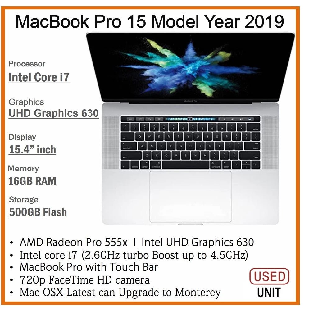 APPLE MACBOOK PRO 15/13 i7/i9/i5 2019 MODEL YEAR UPTO 16GB RAM 1TB SSD 13.3 RETINA DISPLAY - Zaranet.my