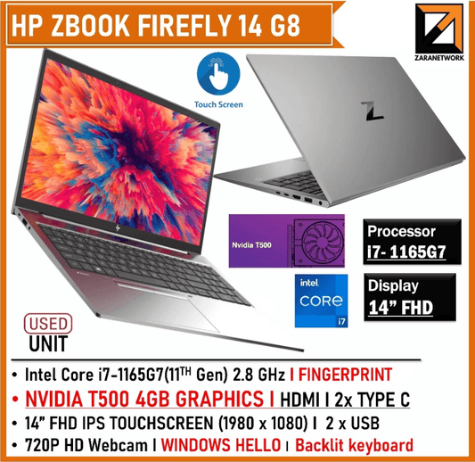 HP ZBOOK FIREFLY 14 G8 Workstation (1 YEAR WARRANTY T&C)14" inch FHD TOUCH DISPLAY Core i7 11th Gen UPTO 32GB RAM WIN 11 PRO - Zaranet.my