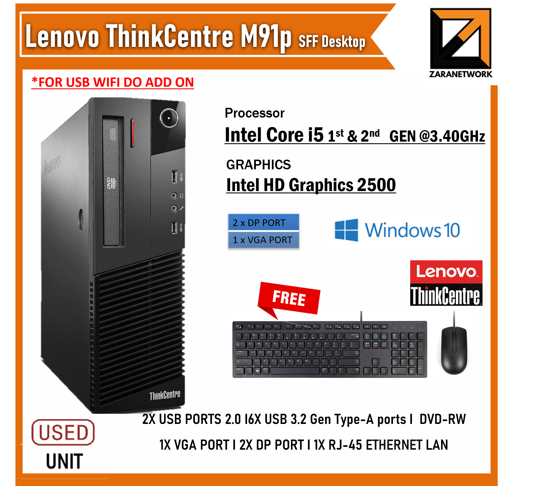 LENOVO THINKCENTRE M91P SFF (Desktop) - My Store
