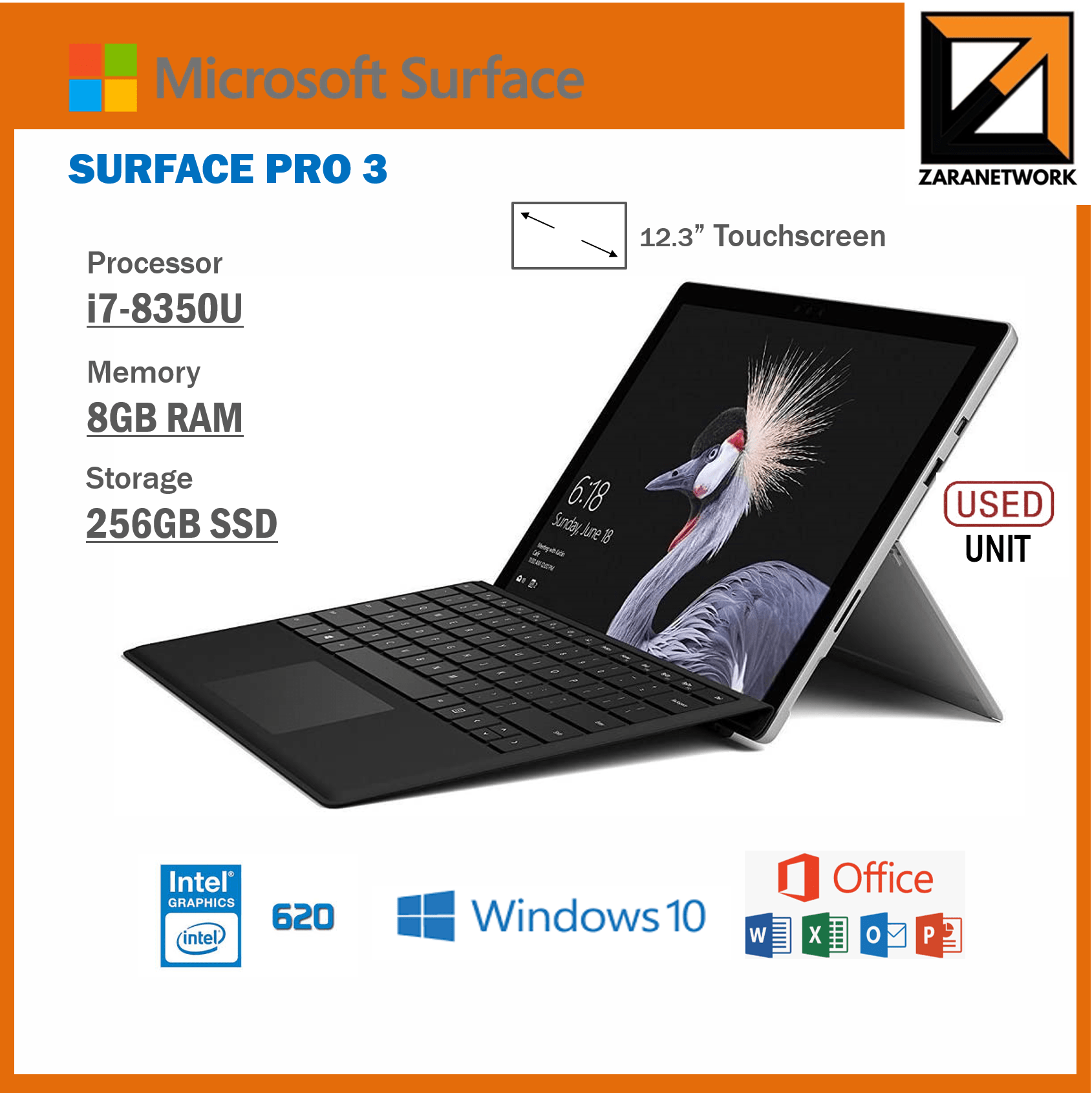 けん Microsoft Surface Pro 3/Core i5 MICROSOFT SURFACE PRO 3 CORE i5-8TH GEN 12.3''TOUCHSCREEN – Zaranet.my